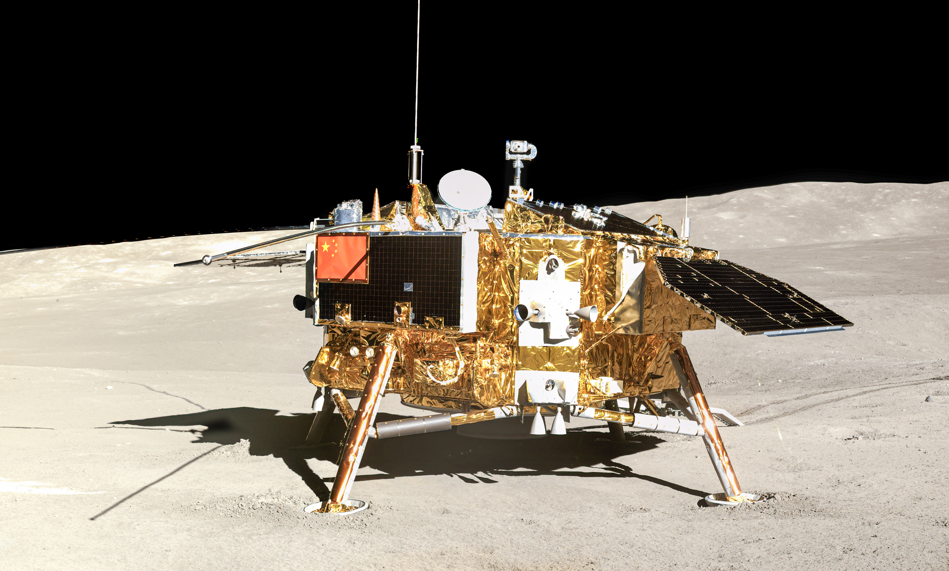 Chang'e 4 mission image from the lunar far side