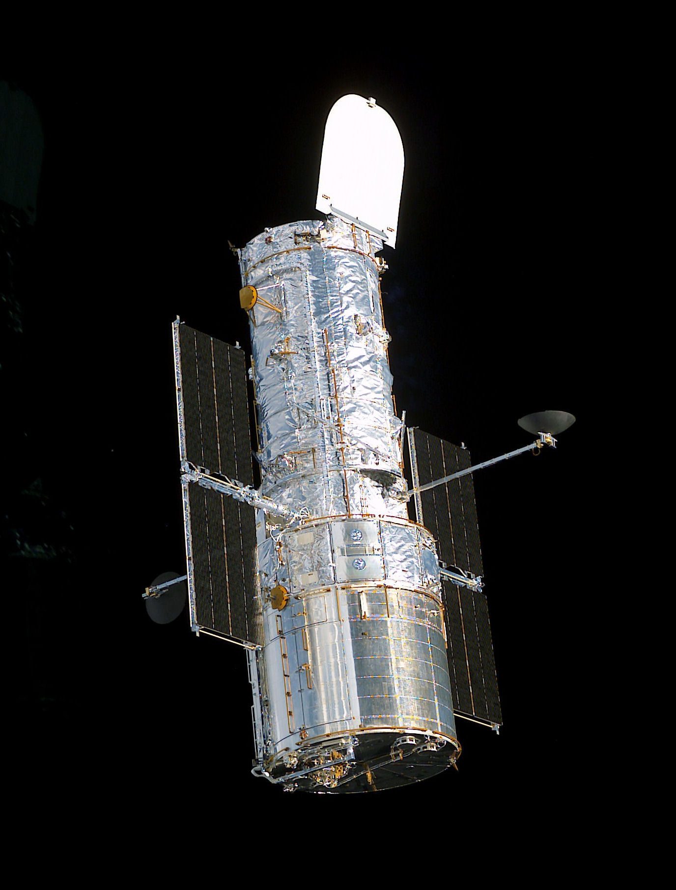 Hubble Space Telescope during a servicing mission