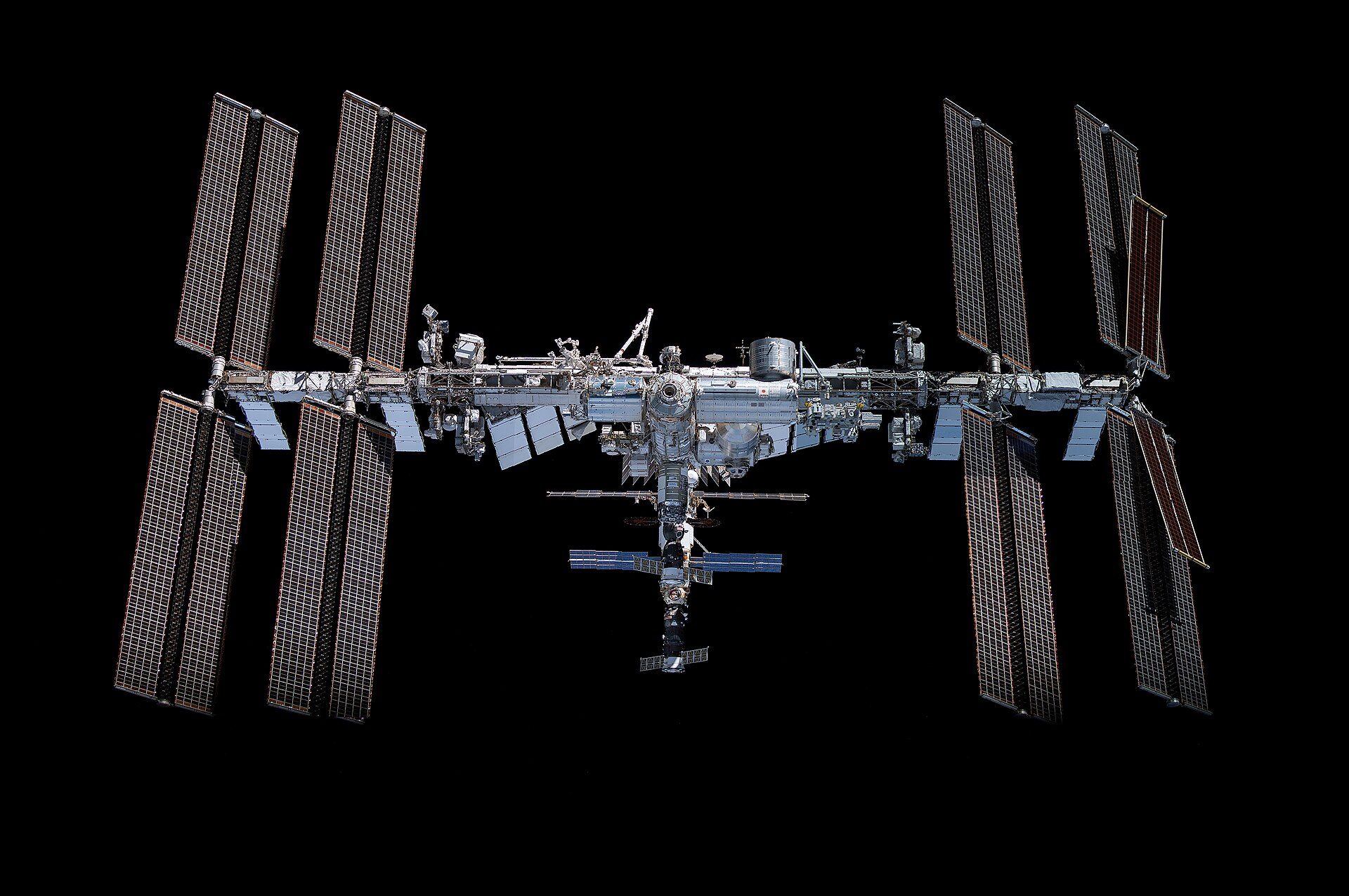 The International Space Station seen from Crew Dragon