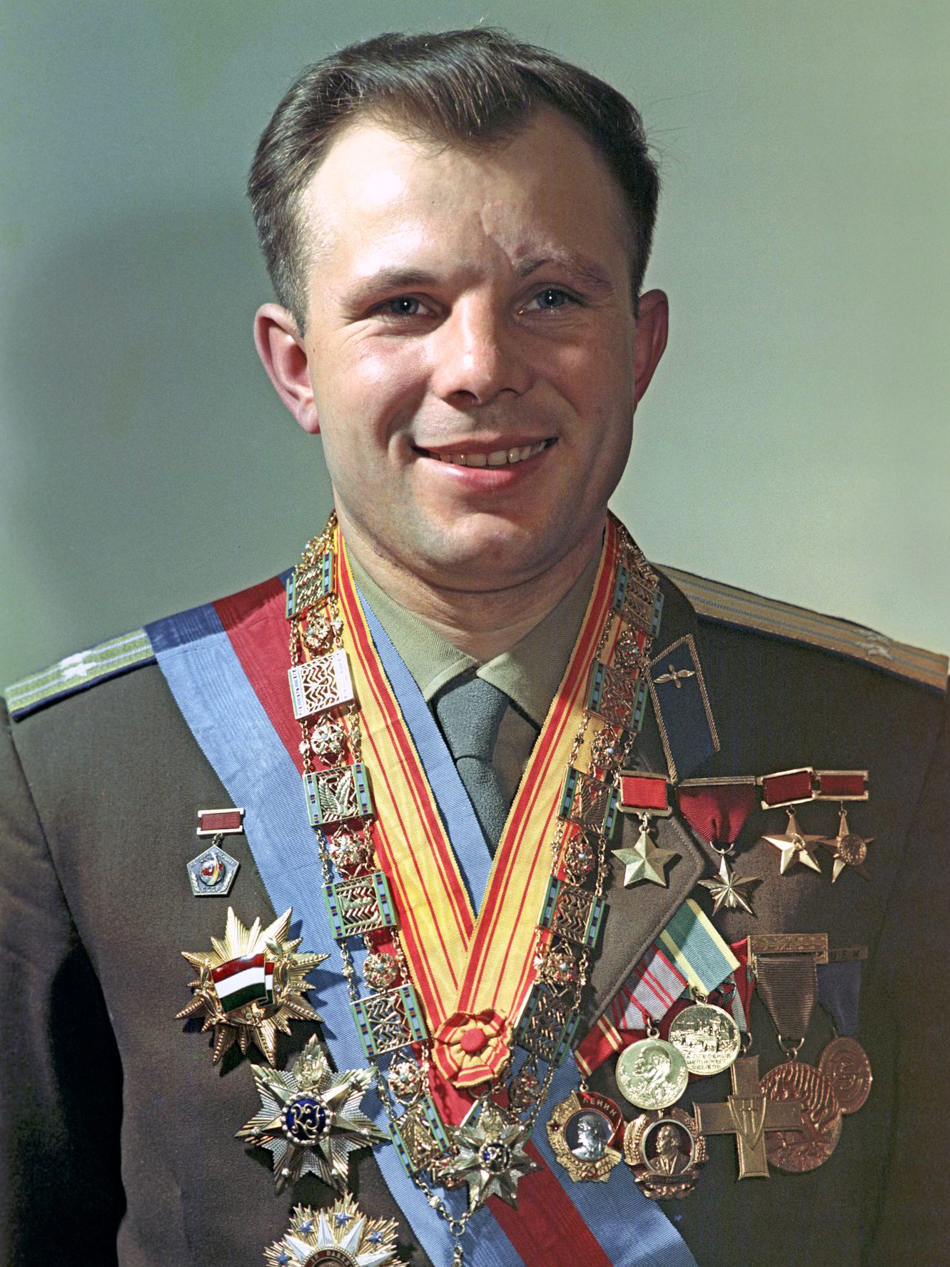 Yuri Gagarin after his orbital flight