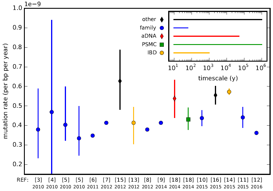 Recent estimates of the human genome mutation rate