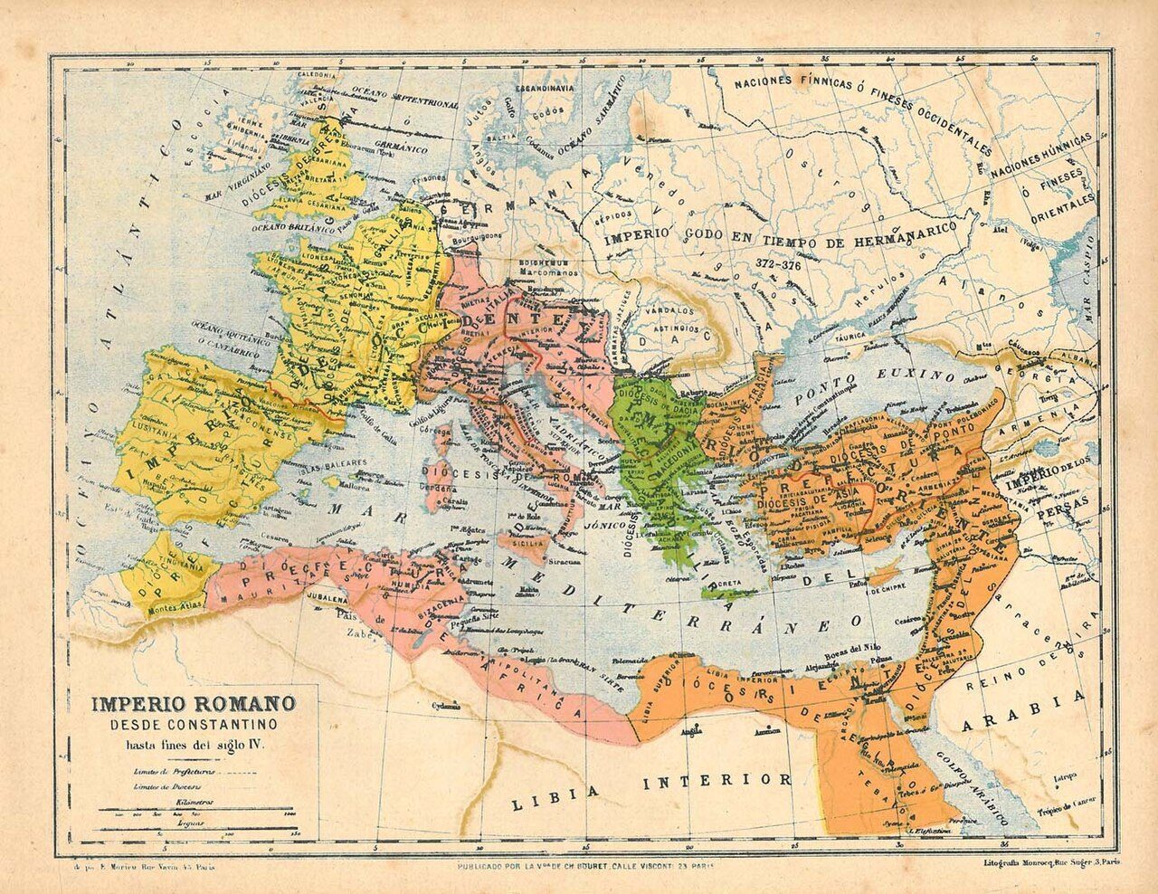 Map of the Roman Empire in late antiquity