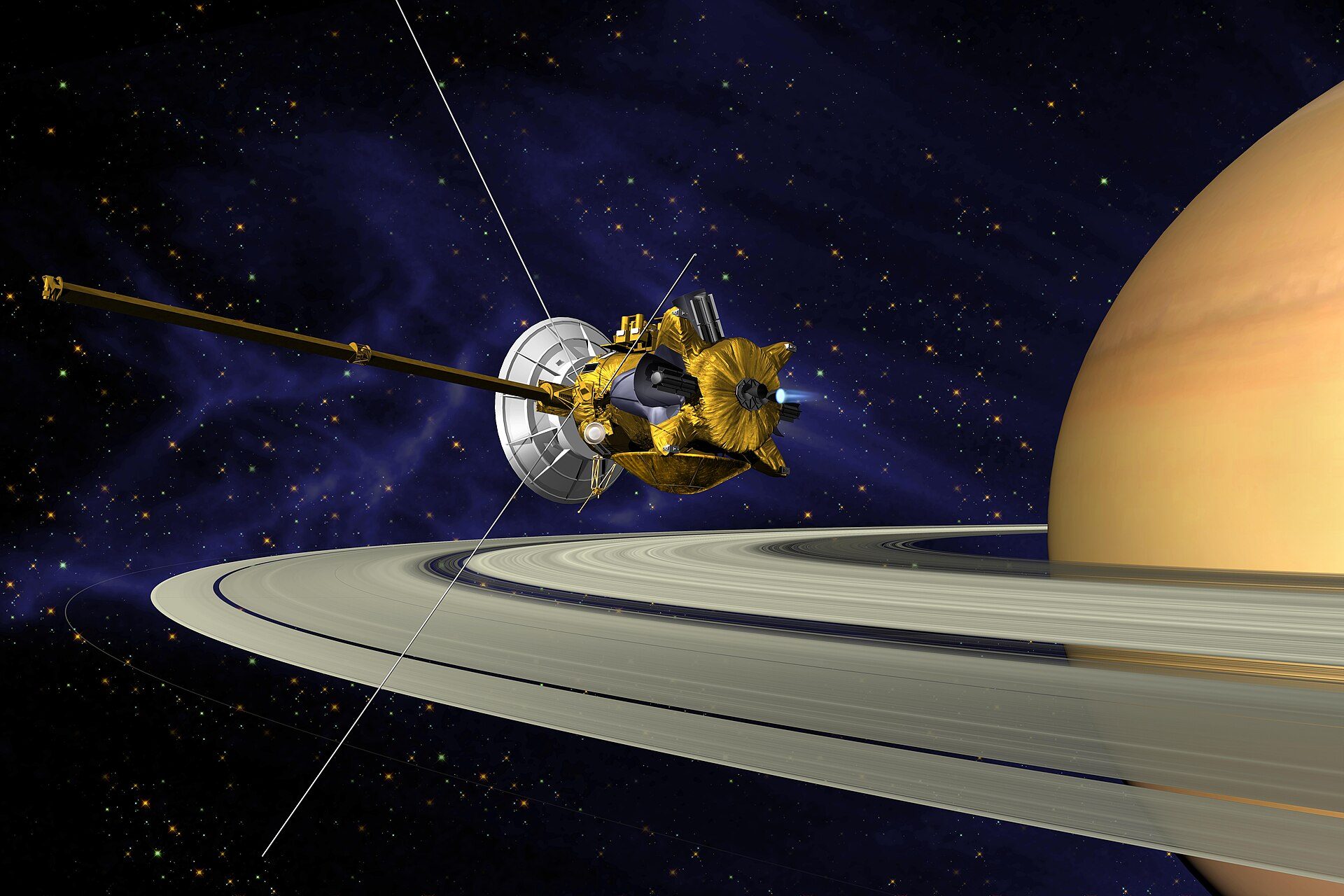 Cassini durante la inserción orbital en Saturno
