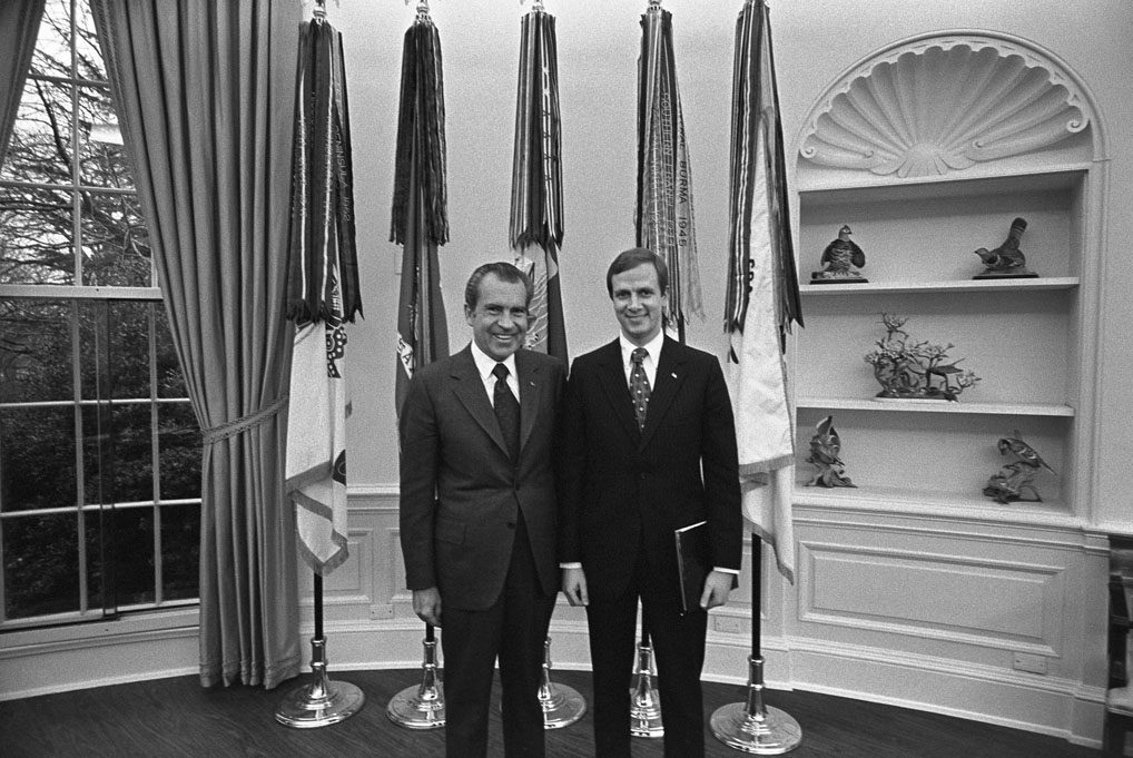Gordon Strachan con Richard Nixon en el Despacho Oval