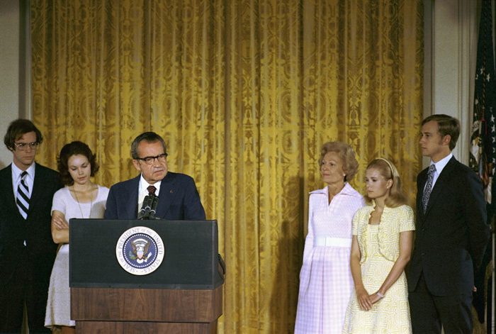 Richard Nixon durante su discurso de 1974