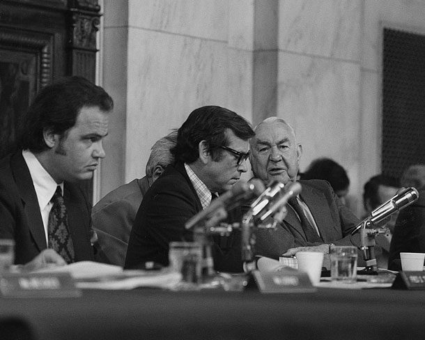 Howard Baker y Fred Thompson durante las audiencias