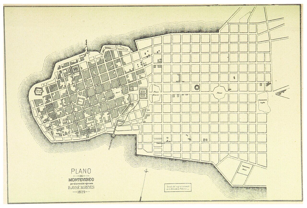 Plan of Montevideo in 1829
