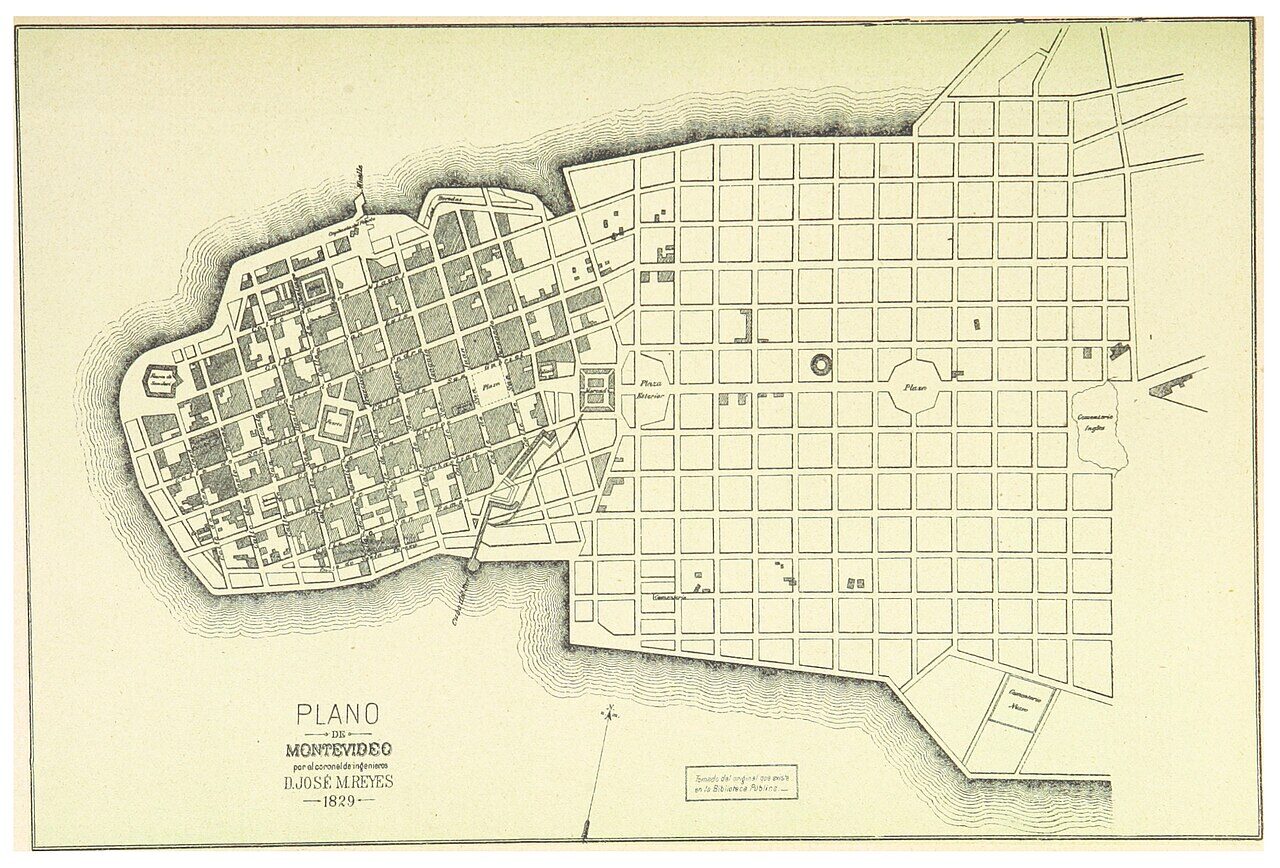 Plan of Montevideo in 1829