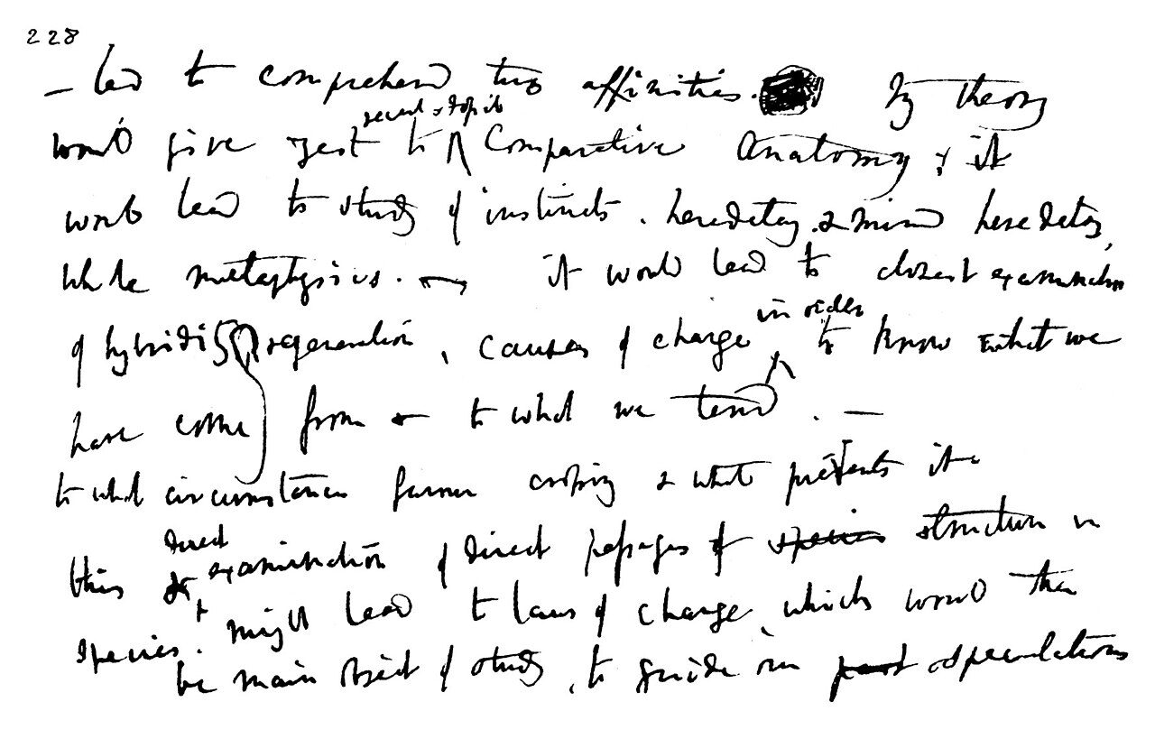 Page from a Darwin Notebook, 1837