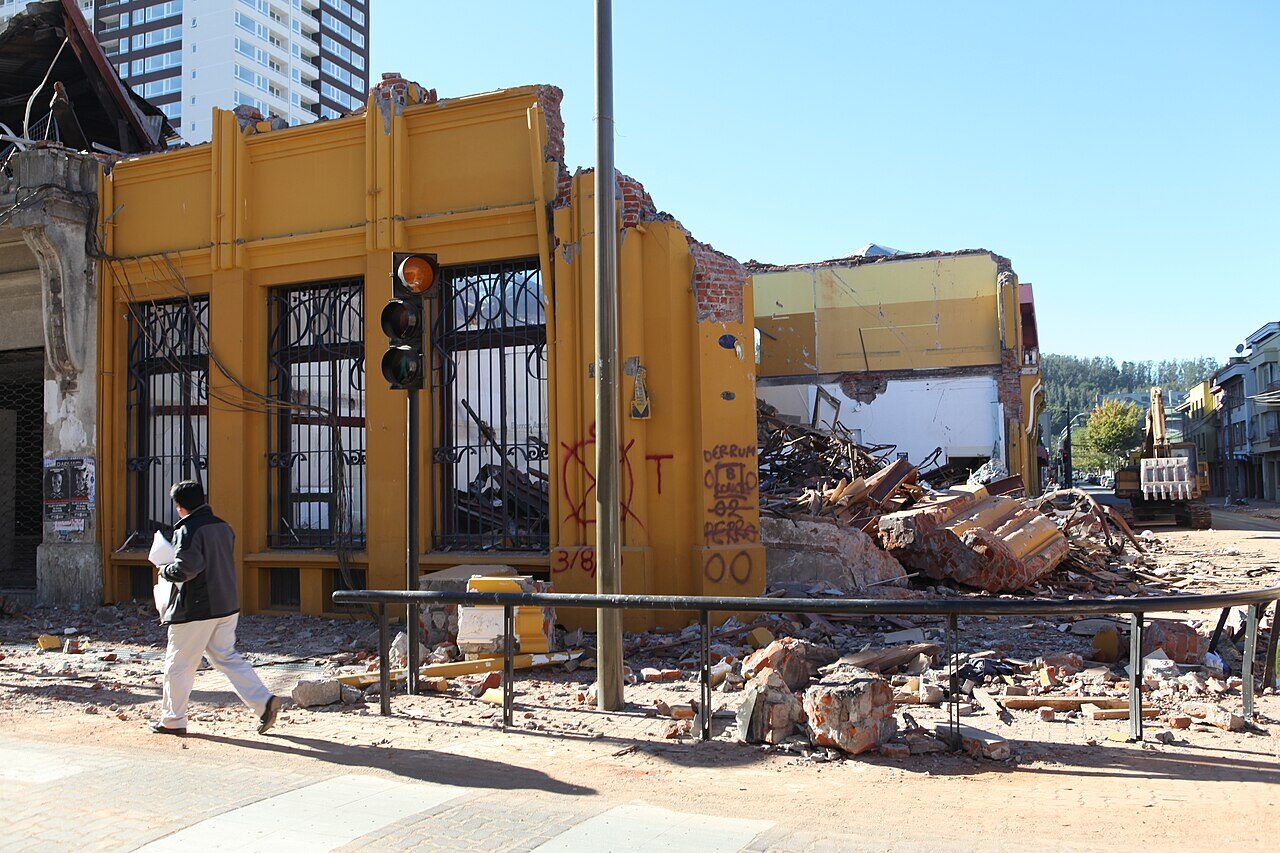 Destrucción en el centro de Concepción