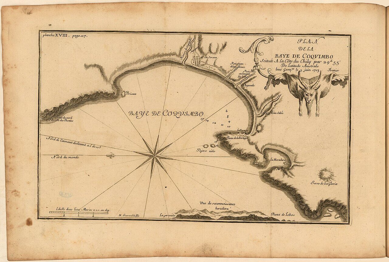 Mapa histórico de la bahía de Coquimbo