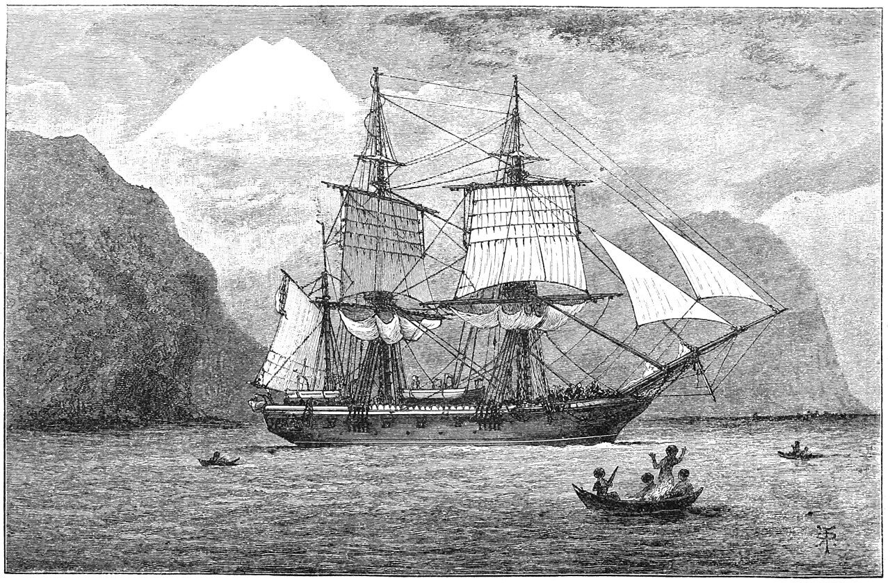 HMS Beagle en el estrecho de Magallanes