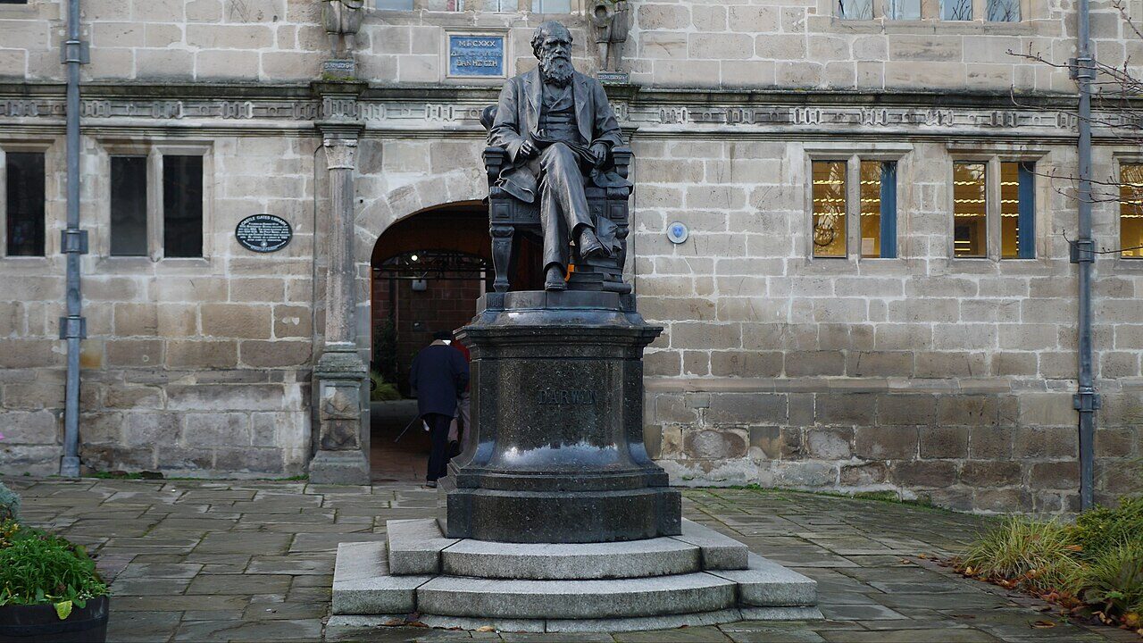 Statue of Charles Darwin in Shrewsbury
