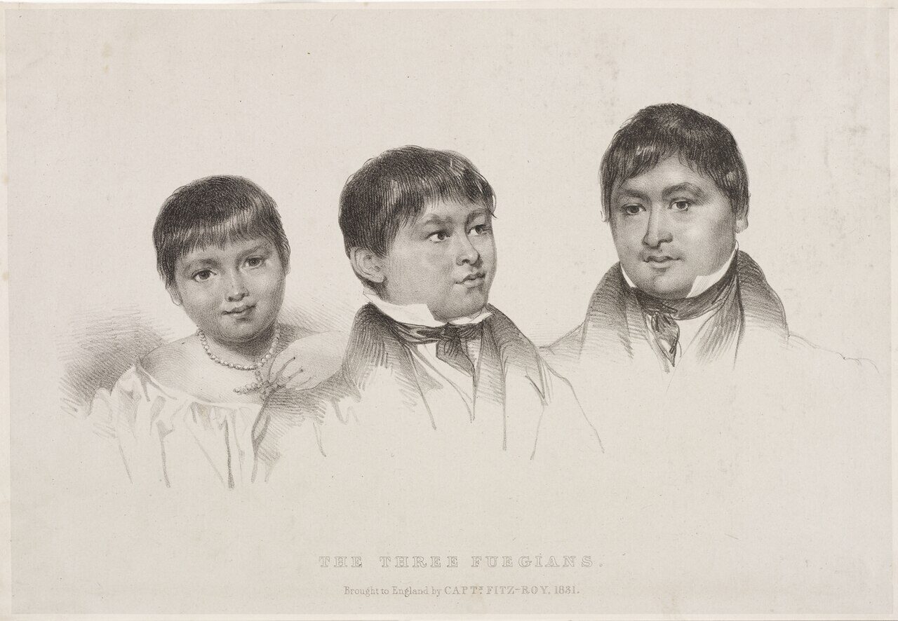 The Three Fuegians Taken to England by FitzRoy