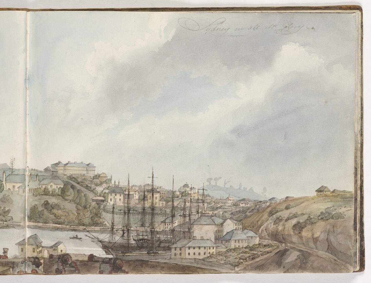 Vista del puerto de Sídney hacia 1817